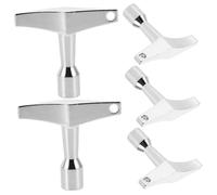 Didiseaon 5piezas Teclas de Batería Llaves Aplicables Herramienta de Afinación Precisión para Baterías Acústicas Electrónicas Accesorios Musicales Plateados para Percusión Uso Profesional