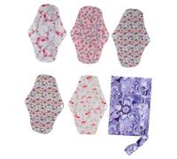 Didiseaon 5piezas Toallas Higiénicas Menstruales Bambú Compresas De Reutilizables Con Bolsa De Almacenamiento Compresas Higiénicas Para Uso Diario