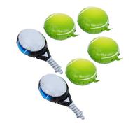 Didiseaon 6 Globos de Tenis Inflables 18 Pulgadas Color Oscuro con 2 Globos Raqueta Azul 63x36 Cm para Decoraciones de Cumpleaños Deportivas y Fiestas Temáticas de Tenis