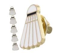 Didiseaon 6 Piezas Broche De Bádminton Broche Con Insignia Para Chaqueta Pin De Solapa De Bádminton De Dibujos Animados Perno De Insignia Pin De Solapa De Mochila Blanco Aleación De Zinc