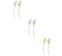 Didiseaon 6 Piezas Horquilla De Tulipán Pinzas Para El Cabello Rosa Accesorios Para El Cabello Para La Novia Horquilla De Pelo De Flores Accesorios Para El Cabello De Boda Palo De Pelo Metal