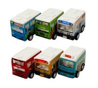 Didiseaon 6 Piezas Juguetes Educativos para Bebés Mini Autobuses de Plástico con Función de Ligero y Portátil Estimula Coordinación y Cognición Temprana para Pequeños