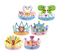 Didiseaon 6 Piezas Paquete accesorios de de cumpleaños de niña de bricolaje pavonador party craft tocado de niña pequeña accesorio de tocado estilo no tejido