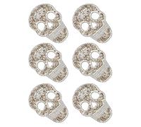 Didiseaon 6 Piezas Parche Termoadhesivo Adorno Punk de Calavera con Gemas de Imitación Resina Autoadhesiva para Ropa y Chaquetas para Festivales y Manualidades DIY