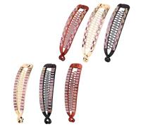 Didiseaon 6 Pinzas Cabello Forma de Pez y Incrustaciones de Gemas de Imitación, Clips Dentados para Coleta, Tamaño Pequeño, Accesorios para Peinados Casuales y Fiestas Estilo Aleatorio