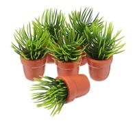 Didiseaon 6 Plantas Artificiales Miniatura en Maceta Accesorios para Casas de Muñecas Figuras Decorativas Verdes de Plástico Resistentes Ideales para Decoración Interior y Paisajismo en