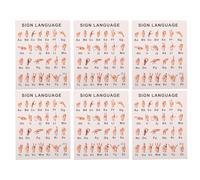 Didiseaon 6 Pósteres de Lenguaje de Señas para Pequeños Pósteres Educativos Alfabeto Asl Gráficos de Manos para Aula y Hogar Recursos Visuales para Aprendizaje Temprano Cartel Mural de