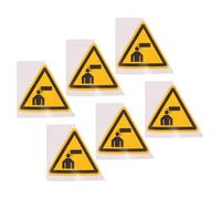 Didiseaon 6piezas Pegatinas de Advertencia Adhesivas Cuidado Cabeza Triángulo para Maquinaria y Talleres Señal de Seguridad Visible y Fácil Instalación