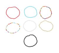 Didiseaon 7piezas Pulseras De Cuentas Para Mujer Diseño Artesanal Combinación De Colores Vibrantes Para Eventos y Uso Diario