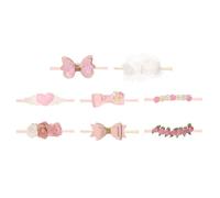 Didiseaon 8 Diademas Elásticas Lazo Pelo Infantil Hechas de Cuero Pu y Algodón Peinado, Cómodas y Decorativas para Shower y Navidad