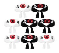 Didiseaon 8 Piezas Diadema de Samurái Japonesa de Poliéster Transpirable y Ajuste Cómodo para Karate y Uso Diario, Pañuelo Estilo Ninja y Chef de Sushi Adultos