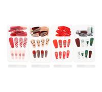 Didiseaon 96 Piezas Parches para Decoración de Uñas de Uñas Postizas Navideñas de Cobertura Completa para Mujeres y Niñas Navideñas de Uso Diario