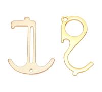 Didiseaon Abridor de Puerta Diseño Ergonómico 2 Piezas Llavero Manija de Puerta sin Contacto Aleación de Zinc Dorado Portátil Cómodo de Usar sin Tocar la Manija Varios Varios estilos