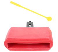 Didiseaon Accesorio de Percusión para Batería Cencerro Rojo, Sonido Agudo y Natural, Material Plástico y Metal Abrazadera y Mazo para Soporte de Percusión