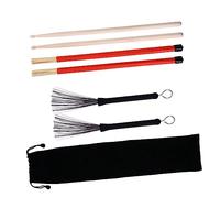 Didiseaon Accesorios para Instrumentos de Percusión Cepillo de Acero de Bambú para Batería para Baqueteros Percusión y Truma para Uso con Baquetas