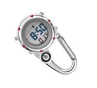 Didiseaon Acero Inoxidable, Reloj Colgante de Cuarzo Mosquetón Rojo | Guía Básica de Orientación, Números Arábigos Grandes, para Médicos y Trabajadores de Campo