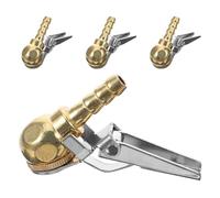 Didiseaon Adaptador de Mandril de Aire Antifugas para Inflador de Neumáticos Clip Metálico Dorado 4 Piezas Conector Rápido para Compresor y Bomba de Coche Accesorio Portátil para