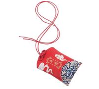 Didiseaon Amuleto Japonés Omamori Colgante de Brocado Rojo Símbolo Tradicional de Protección para Coche y Oficina, Adorno de Buena Suerte Japonés