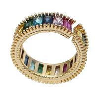 Didiseaon Anillo Abierto Vintage De Punta Abierta Ajustable, Anillo De Moda Arcoíris Para Mujer y Niña, Colorido, Tamaño Único, Adecuado Para Regalos y Ocasiones Obsequios