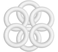 Didiseaon Anillos de Espuma 6 Piezas sin Pintar para Manualidades, Decoración de Escritorio y Estatua de Espuma DIY 10X1,5 CM