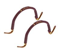 Didiseaon Asa de Tetera de Cerámica en Forma de U, Mano Tejido a Mano Color Café, 2 Piezas Accesorio de Repuesto para Tetera de Kung Fu, Mango Funcional para Servir y Transportar, Uso