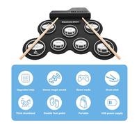 Didiseaon Batería Electrónica Portátil con Almohadilla Práctica Silenciosa para Principiantes con Metrónomo Integrado Sonido Realista y Jack para Auriculares para Viajes