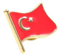Didiseaon Broche Bandera Nacional Turquía de Metal Esmaltado Rojo, Pin Creativo para Ropa, Broche Decorativo Unisex para Eventos Casuales y Fiestas, Accesorio de Moda para Mujer