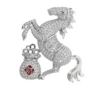 Didiseaon Broche Caballo con Cristales Completos Diseño de Bolsa de Dinero Alfiler de Seguridad Versátil para Ropa Joyería Vintage para Eventos y Uso Diario Pin Decorativo para Mujer Año