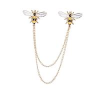 Didiseaon Broche de Abeja Borla para Cuello, Pin de Pecho Creativo de Metal Dorado, Accesorio para Mujer, Decoración de Ropa y Trajes, Broche de Moda para Fiesta y Uso Diario