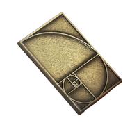 Didiseaon Broche de Metal Rectangular Diseño de Proporción Áurea, Pin Artístico Matemático para Mochila y Abrigo, Pasador Metálico Retro Adecuado Obsequio Profesora Matemáticas