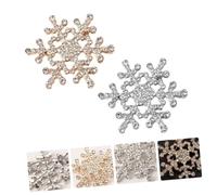 Didiseaon Broche de Navidad Copo de Nieve Cristales Brillantes Juego de 2 Unidades en Color Dorado y Plateado Accesorio Elegante para Ropa y Decoración Festiva Mujer