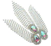 Didiseaon Broche de Piedra Brillante Flor de Gemas, Aplique Decorativo de Aleación, Plata, Fácil de Colocar y Resistente al Desgaste, para Traje y Vestido de Gala