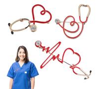 Didiseaon Broches para Enfermeras 3 Piezas con Forma de Estetoscopio en Colores Brillantes Accesorios para Ropa Mochila y Bolso Insignias de Doctor Originales para Obsequio Médico