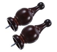 Didiseaon Cabezal Decorativo de Madera Diseño Tornillo 2 Piezas para Instalación Fácil y Ajuste Seguro, Estilo Vintage y Rústico para Barra de Cortina de 28mm
