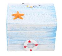 Didiseaon Caja de Almacenamiento Oceánica para Joyas y Recuerdos Pequeña Caja de Madera para Souvenirs de Playa y Decoraciones Marinas