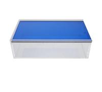 Didiseaon Caja de Almacenamiento y Organización para Fichas de Mahjong Acrílica Azul con Tapa Deslizante y Cierre Seguro, Diseño Transparente Adecuado para Reuniones