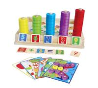 Didiseaon Caja de Aprendizaje Matemático Montessori de Madera Educativo de Bloques Didácticos para Rompecabezas Infantil Resistente para Reconocimiento de Colores y Coordinación Mano-Ojo