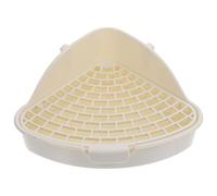 Didiseaon Caja de Arena Triangular para Mascotas Base Filtrante y Material Plástico Blanco, Orinal Resistente a Fugas Adecuado para Conejos y Cobayas en Salones y Jardines