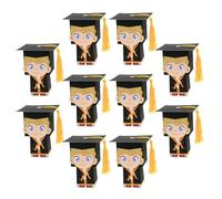 Didiseaon Caja de Graduación para Dulces Gorro de Doctor en Papel, Fácil de Usar y Transportar, Adecuado para Recuerdos de Graduación y Embalaje Creativo de 10 Piezas