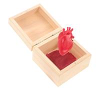 Didiseaon Caja de Madera sin Terminar con Tapa Abatible en Forma de Corazón Sangriento Realista, Caja de Obsequio Versátil para Bromas y Decoración en Día de San Valentín