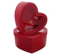 Didiseaon Caja de Obsequio para San Valentín en Forma de Corazón Roja Ventana Transparente 2 Piezas 1 Grande 1 Pequeña de Plástico Caja Vacía para Flores Perfumes y Maquillaje