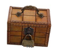 Didiseaon Caja Decorativa de Madera Vintage con Cerradura de Combinación Cofre Pequeño para Almacenamiento de Joyas y Diseño Artesanal y Elegante para Organizador
