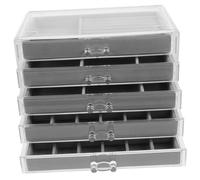 Didiseaon Caja Organizadora para Colección de Rocas Vitrina Expositora Acrílica Transparente Compartimentos para Piedras Joyas y Cristales con Forro de Terciopelo para Protección Segura