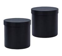 Didiseaon Caja Redonda Negra para Arreglo Floral, 2 Unidades, Mini Caja Portátil para Ramo de Flores, Embalaje para Regalos de Boda, Cumpleaños y San Valentín, Diseño Compacto y Funcional