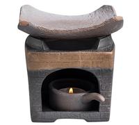 Didiseaon Calentador de Tetera Cerámico Retro Hogar, Soporte para Estufa de Té Resistente al Calor, Adorno de Escritorio Vintage para Suministros de Té de Kungfu