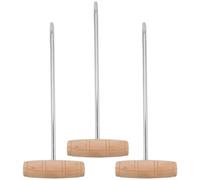 Didiseaon Calzador de Zapatos 3 Piezas de Acero Inoxidable Mango de Madera Herramienta Resistente para Facilitar el Calzado y Ensanchador de Botas