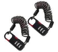 Didiseaon Candado de Cable Antirrobo para Casco 2 Piezas Combinación de 3 Dígitos Reiniciable Cable de Acero Extensible Negro Candado de Seguridad Resistente para Motocicleta Bicicleta
