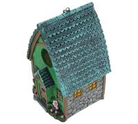 Didiseaon Casa para Pájaros Colgante de Resina Resistente, Pajarera Exterior Decorativa para Jardín y Patio, Caja Nido Segura y Ligera para Aves, Decoración de Jardinería Funcional