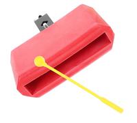 Didiseaon Cencerro de Percusión de Plástico Rojo con Abrazadera y Baqueta Accesorio Portátil para Latino Sonido para Bateristas y Música