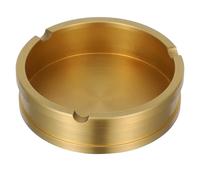 Didiseaon Cenicero de Latón Cepillado Redondo Cenicero Portátil para Oficina y Balcón Cuenco Decorativo Dorado para Hogar Patio y Jardín y Decoración Retro